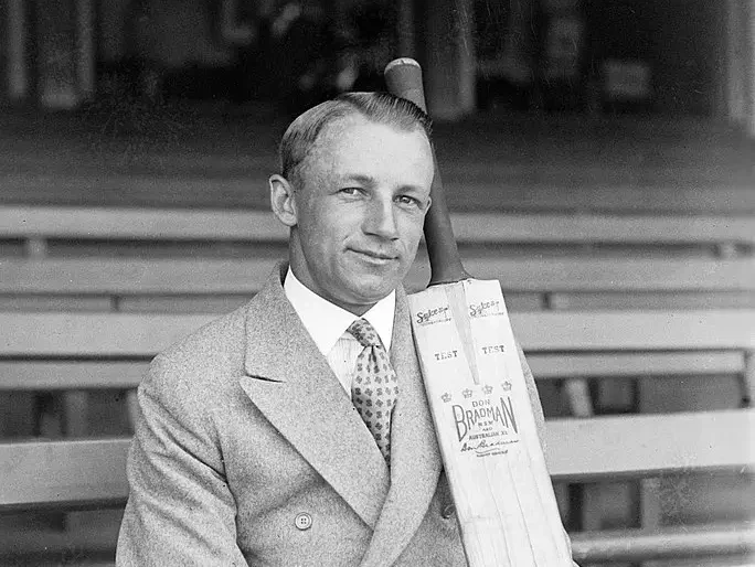don bradman with cricket bat